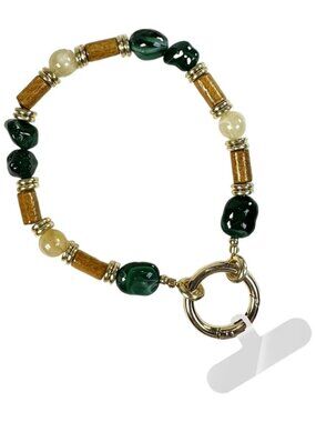 NWT Hawaiian Green Multi Clip & Go Beaded Wristlet Phone Carrier or Bag Charm